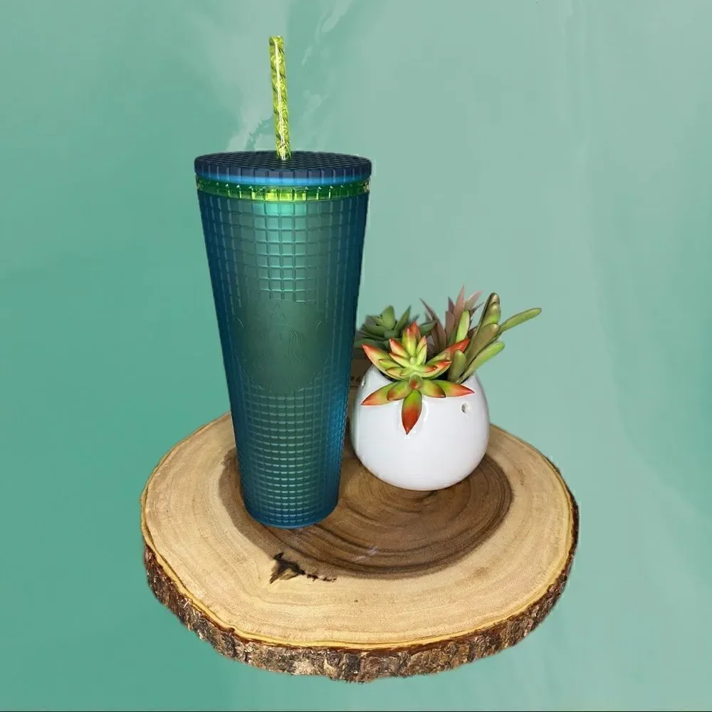Starbucks 2022 Green Grid Venti 24oz Tumbler Cold Cup “Mountain Dew”  New